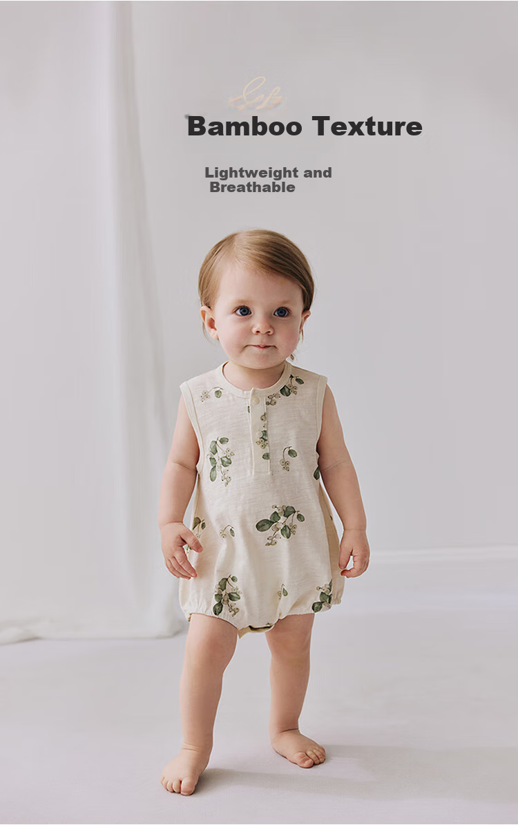 Babylove Infant Vest Bodysuit, Summer Thin Pure Cotton Sleeveless Triangle Romper, Bamboo Fiber Cotton Baby Breathable Onesie, Summer Outfit 1