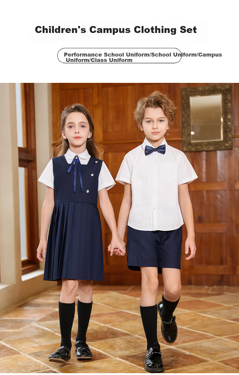 Yinuofang Girls' New Dress Set for Children's Day Performance, Kindergarten Uniforms, School Uniforms, Graduation Outfits, And Class Uniforms for Elementary School Students 2