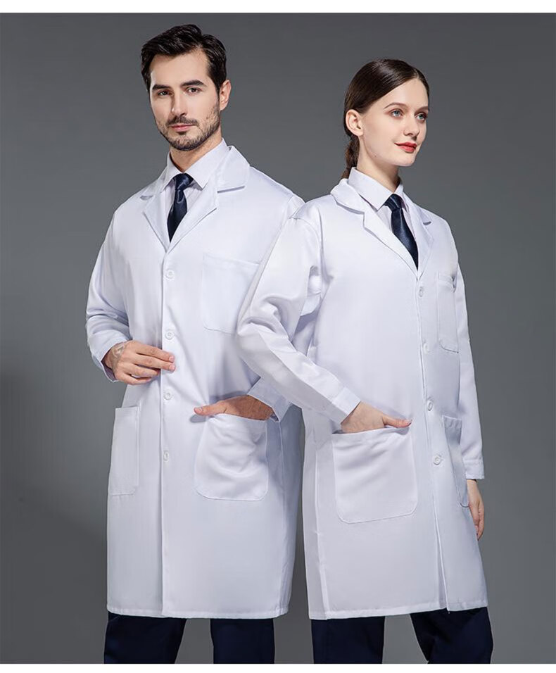 Laobaojia Work White Coat Dustproof and Stain-resistant Lab Coat Men's Short Sleeve M (160-165) 9