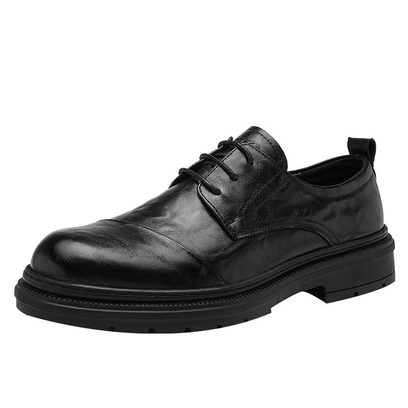 Bull Family New Men's Leather Shoes Business Casual British Style Spring Autumn Groom Wedding Formal Shoes