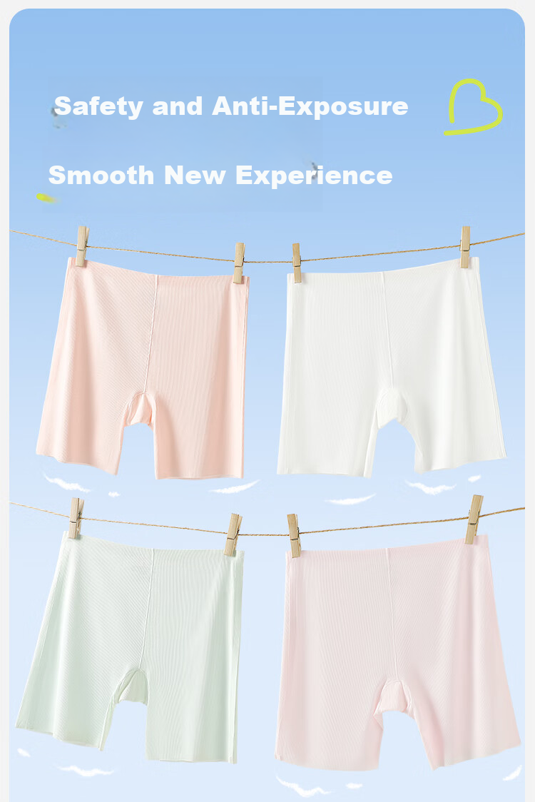Dingguagua Girls' Safety Shorts And Underwear Two-In Anti-Exposure Children's Ice Silk Shorts Girls' Summer Thin Base Layer Protective Pants 2