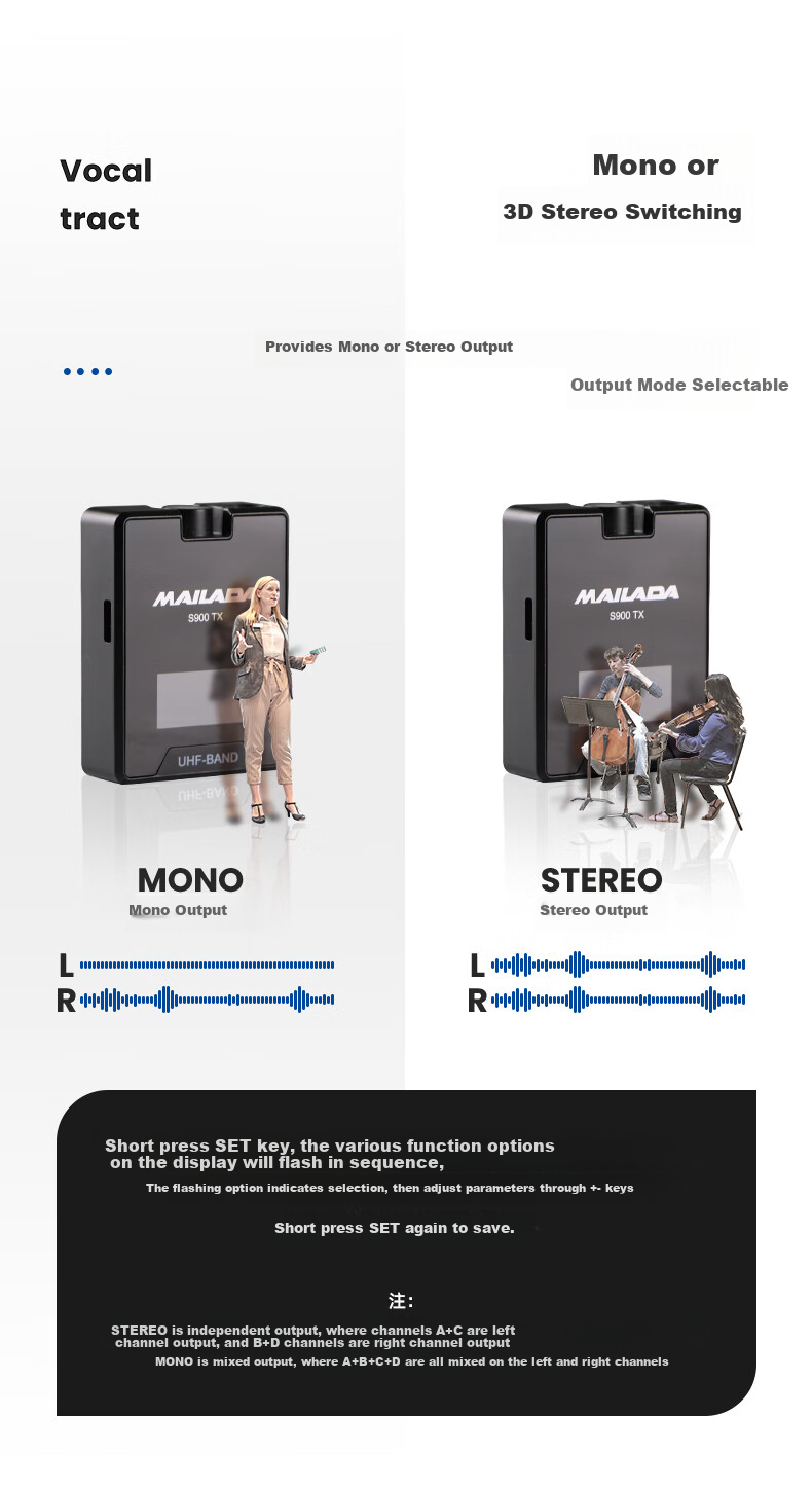 Mailada S900Q Wireless Lavalier Microphone, Wireless Microphone Clip-On, Mobile Phone Live Streaming Speaker Equipment, DSLR Camera Sound Pickup Microphone, One-To Interview Microphone, Recording Microphone 13