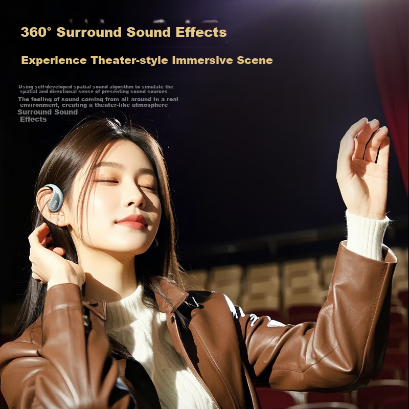 Aiwa Aw35 [Luxury New Experience], Bluetooth Headphones, Non-In Open-Ear Bone Conduction Concept, Wireless Ear-Hook Style for Sports, Compatible with Huawei, Xiaomi, Apple, Gree
