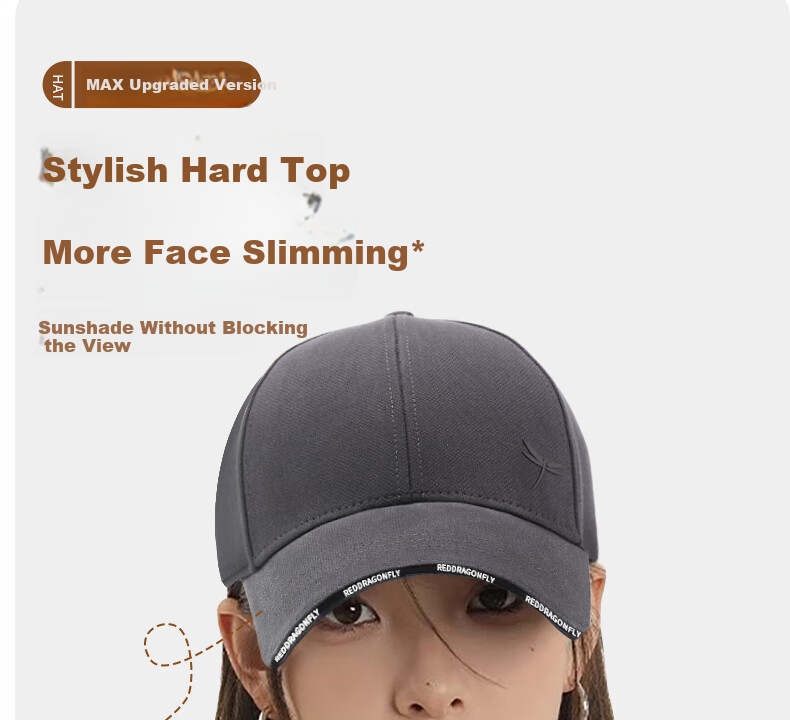 RED DRAGONFLY Baseball Cap for Men And Women, All-Season Outdoor Sun Protection Hat, Casual Breathable Face-Slimming Visor Cap for Me 8