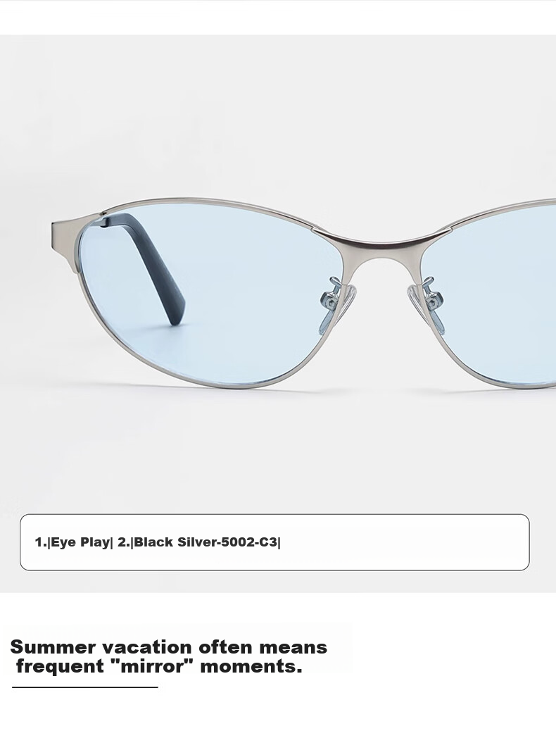 GOGOSOON New Y2k Retro Cat Eye High-End Metal Sunglasses for Women, Futuristic Riding Feel, UV Protection Sunglasses 5