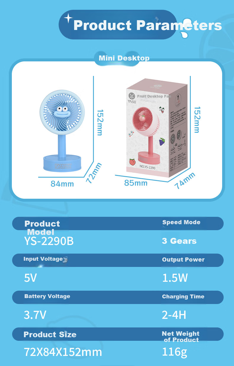 Ouliwen Mini Fan, Desktop And Bed Use, USB Rechargeable, Low Noise, Stepless Speed Adjustment with Base, Portable Mini High-Power Electric Fan for Office And Dormitory, Purple 10