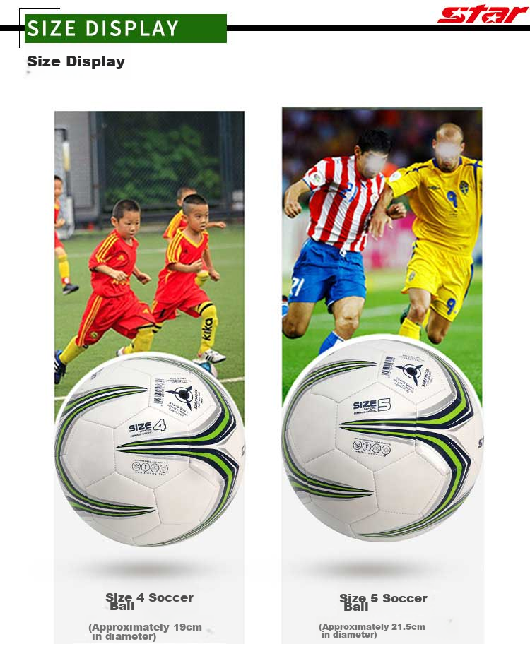 Star Star Soccer Ball Size 4 Standard Adult Student Children Competition Ball PVC Machine-Stitched SB8754C-04 3