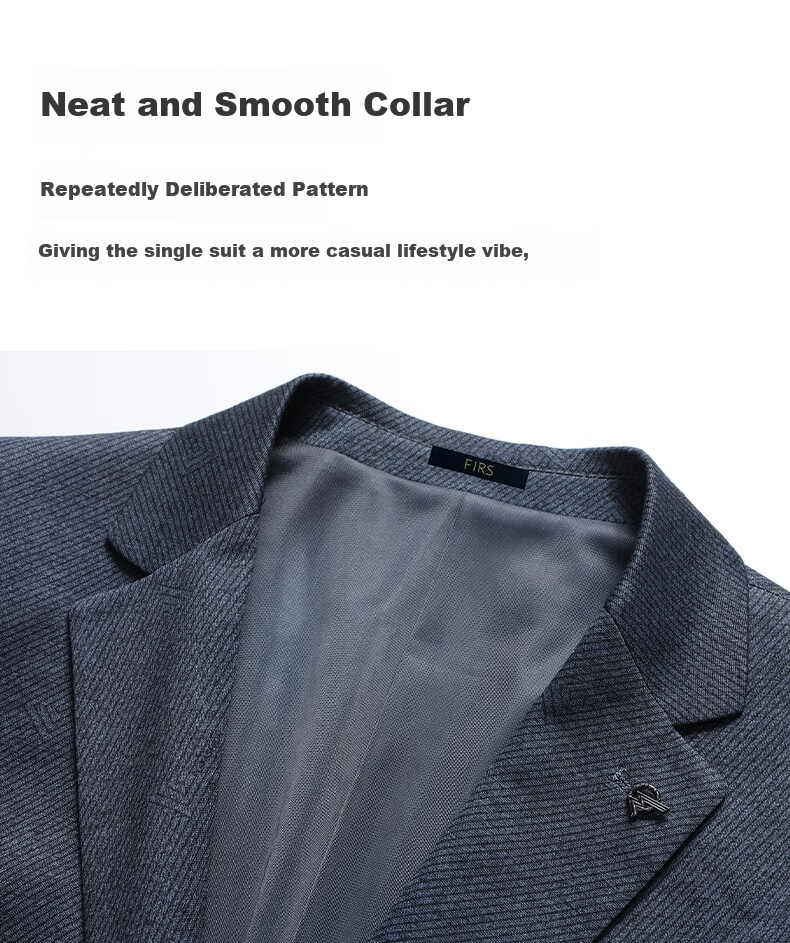 FIRS Wrinkle-Resistant Suit Jacket for Men, Slim Fit Business Young Man Blazer, Work Uniform Casual Single-Breasted Coat 2
