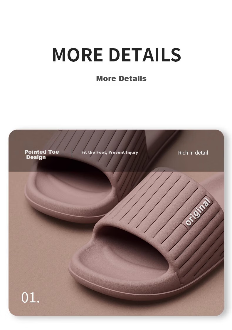 GUOLUOFEI Slip-On EVA Slippers for Men And Women, Summer Bathroom Shower Large Size Non-Slip Men's Sandals, Purple, Size 38-39 9