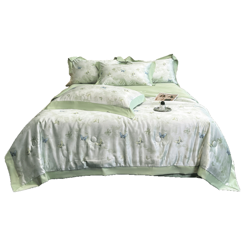 Yalu Class A Comfortable Warm Quilt Skin-friendly Breathable Air Conditioning Quilt Washable Thin Quilt Core 1.5x2m Spring Butterfly - Gray Green
