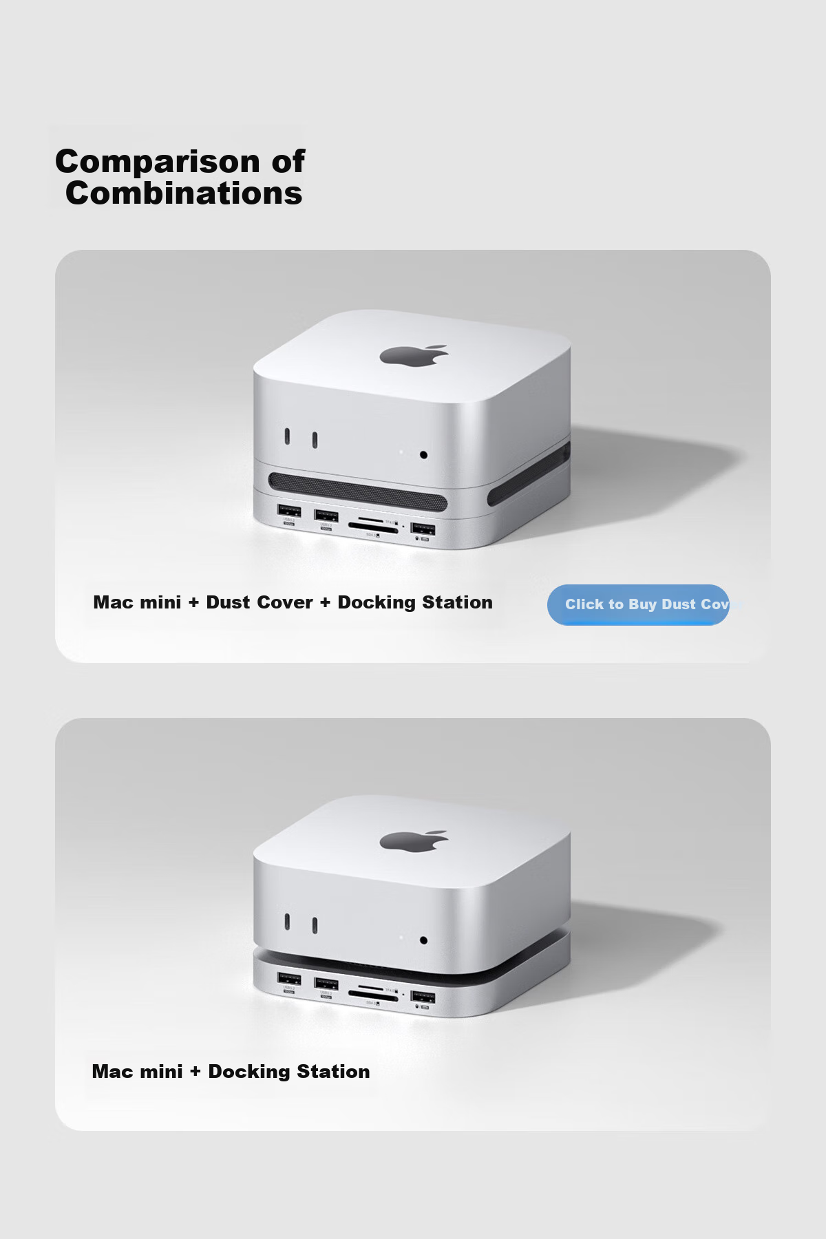 Hagibis Expansion Dock Compatible with Macmini M6/M5Pro/M4 Base, Hard Drive Enclosure, M.2 Expansion SD/TF4.0 Card Reader, USB-C Interface, Desktop Stand 14