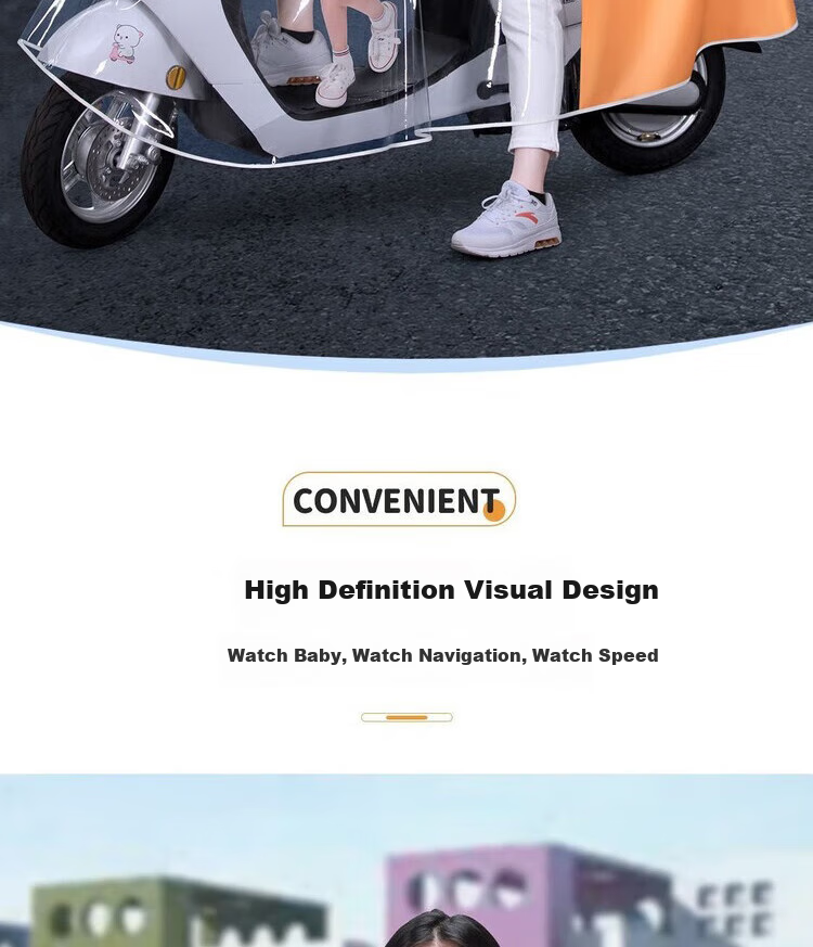 Geshu Parent-Child Raincoat, Electric Bike Two-Person Mother-Son Long Style, Full-Body Protection against Heavy Rain, for Men And Children, Cycling Poncho 5