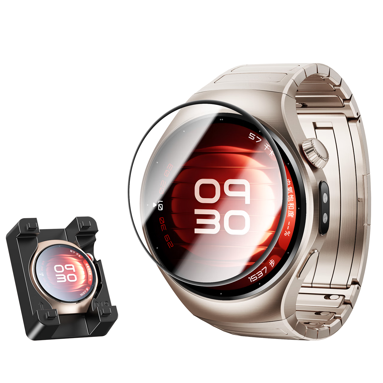 BIAZE [2-Pack] Screen Protector for Huawei Watch 5, Easy One-Click Application, Full Coverage Tempered Glass Film for Huawei Watch 5, Shatterproof And Scratch-Resistant, 42mm