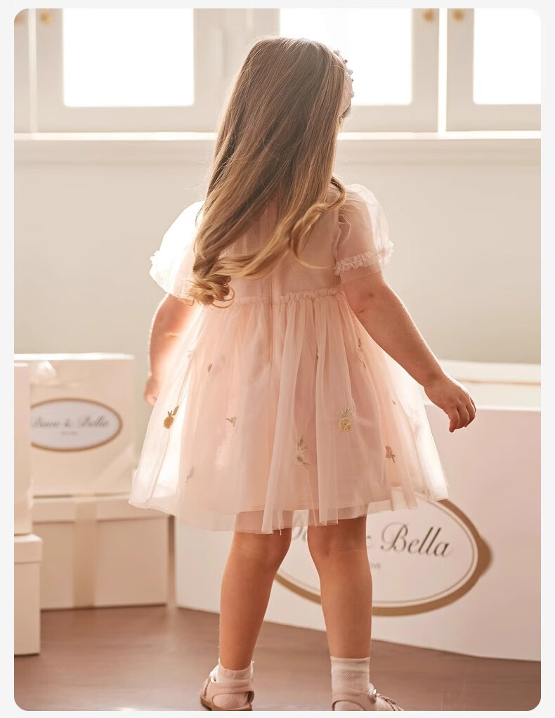 DAVE & BELLA Girls' Summer Dress, Stylish Tulle Princess Dress, Children's Birthday Dress 15