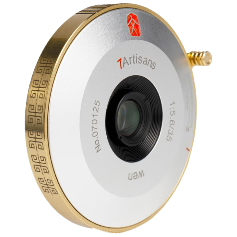 Qigongjiang Leica Camera Prime Lens, Side-By M-Mount, Gold And Silver Color, M35mm F5.6 Large Aperture, Landscape Portrait Prime Lens, Full-Frame Manual Focus Lens, Human Series