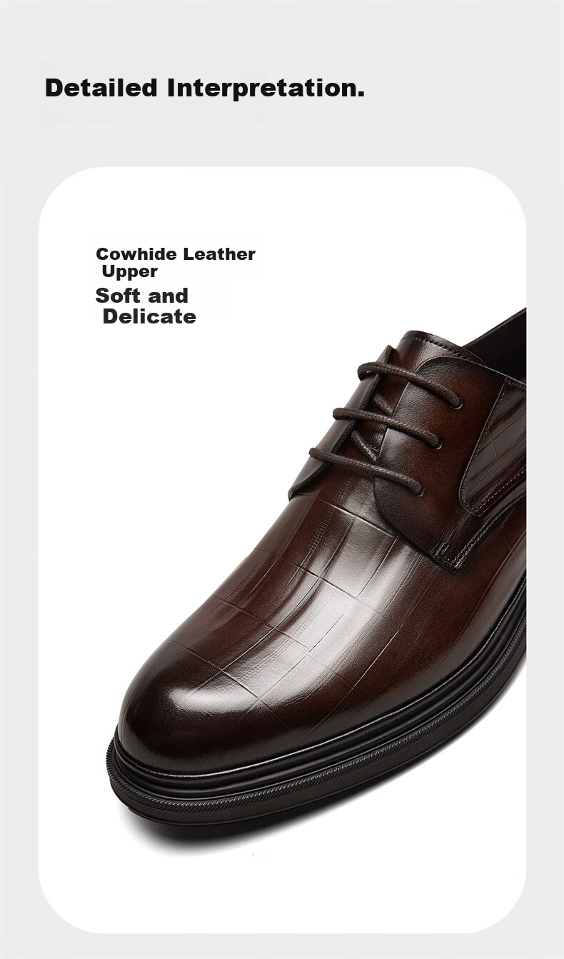 Yierkang Men's Business Formal Leather Shoes, British Style Dress Shoes for Commuting And Weddings, 96141W, Black, Size 43 5