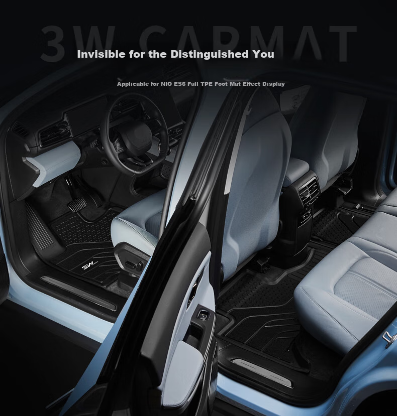 3W Suitable for NIO ES6 Dedicated TPE Car Floor Mats, EC6 New Energy Exclusive Model + Carpet Surface, 2023-2026 Models 4
