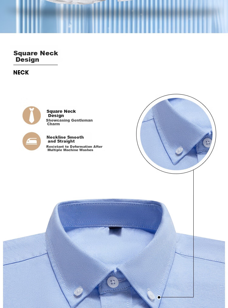 LIMENG Pure Cotton Long-Sleeve Shirt for Men, Solid Color All-Cotton Oxford Cloth Casual Shirt, Plus Size, White, Size 38 2
