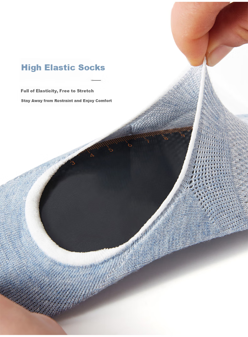 LangSha Men's Invisible Socks, Pure Cotton Men's Socks, Sweat-Absorbing Breathable Cotton Socks, Thin Full Cotton Short Socks, Men's Boat Socks, 6 Pairs 8