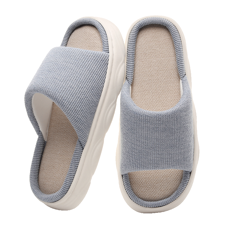XGGC Linen Slippers Men Summer Non-Slip Anti-Sweat Indoor Home Quiet All-Season Cotton Linen Slippers Women Yellow Size 36-37