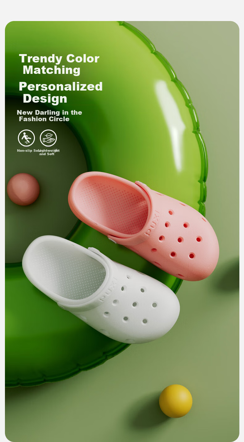 Puxi Beach Casual Hollow EVA Thick Sole Height Increasing Couple Sandals Women Men Cream White 35-36 5
