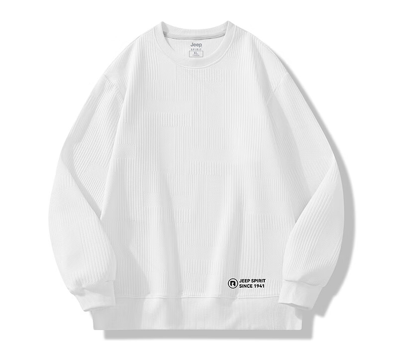 JEEP SPIRIT Men's Autumn Crew Neck Long Sleeve T-Shirt Comfortable Versatile Pullover Casual Sports Top Black L 7