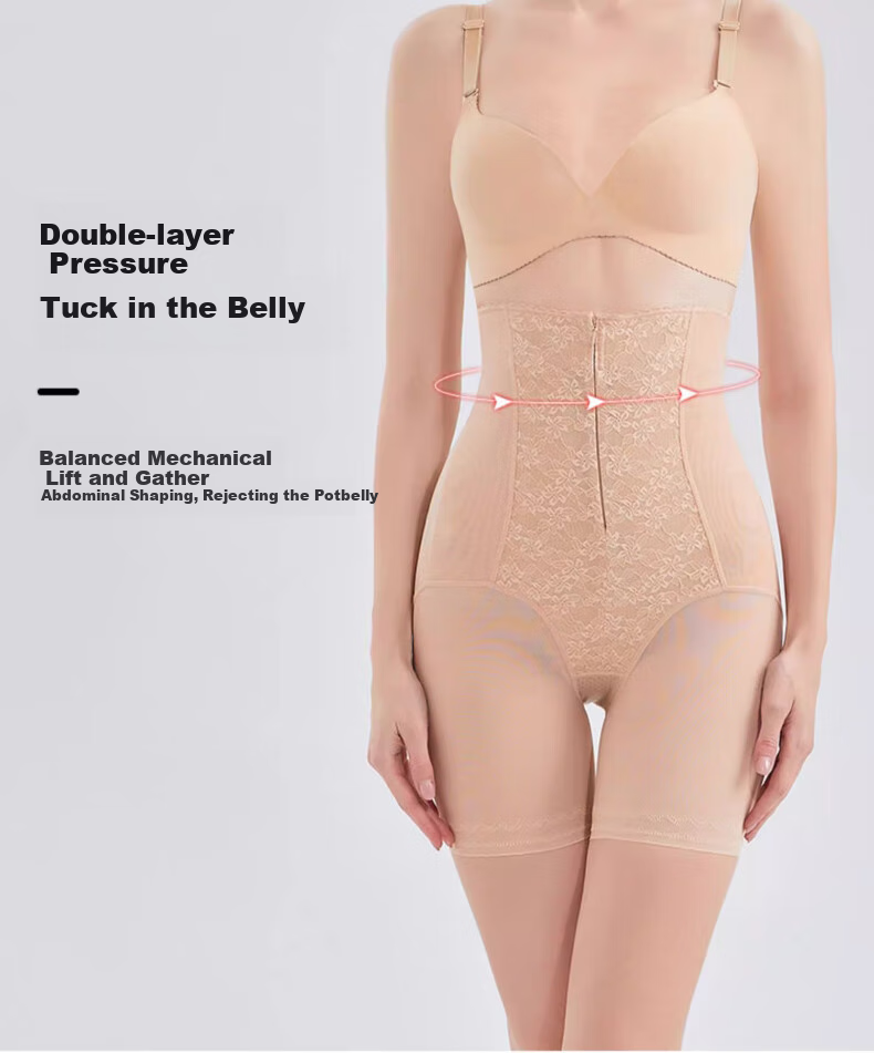 LangSha High Waist Tummy Control Butt Lifting Pants Women Strong Abdomen Slimming Seamless Thin Hook and Zipper Shaping Underwear Safety Shorts 8
