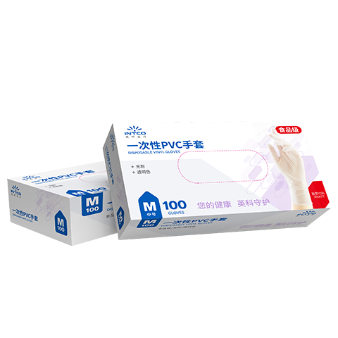 Inco Medical Disposable PVC Gloves Food Grade Household Cleaning Dishwashing Gloves Thickened Wear-Resistant Size M 100pcs/Box