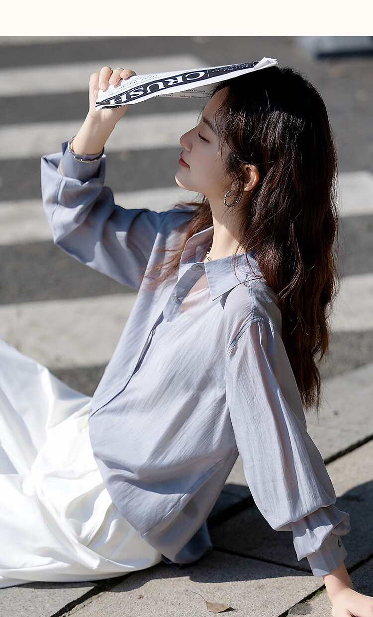 Demana Sweet Oxygen Dopamine Spring Autumn Breathable Lyocell Polo Collar Lightweight Relaxed Shirt Women's Top 6