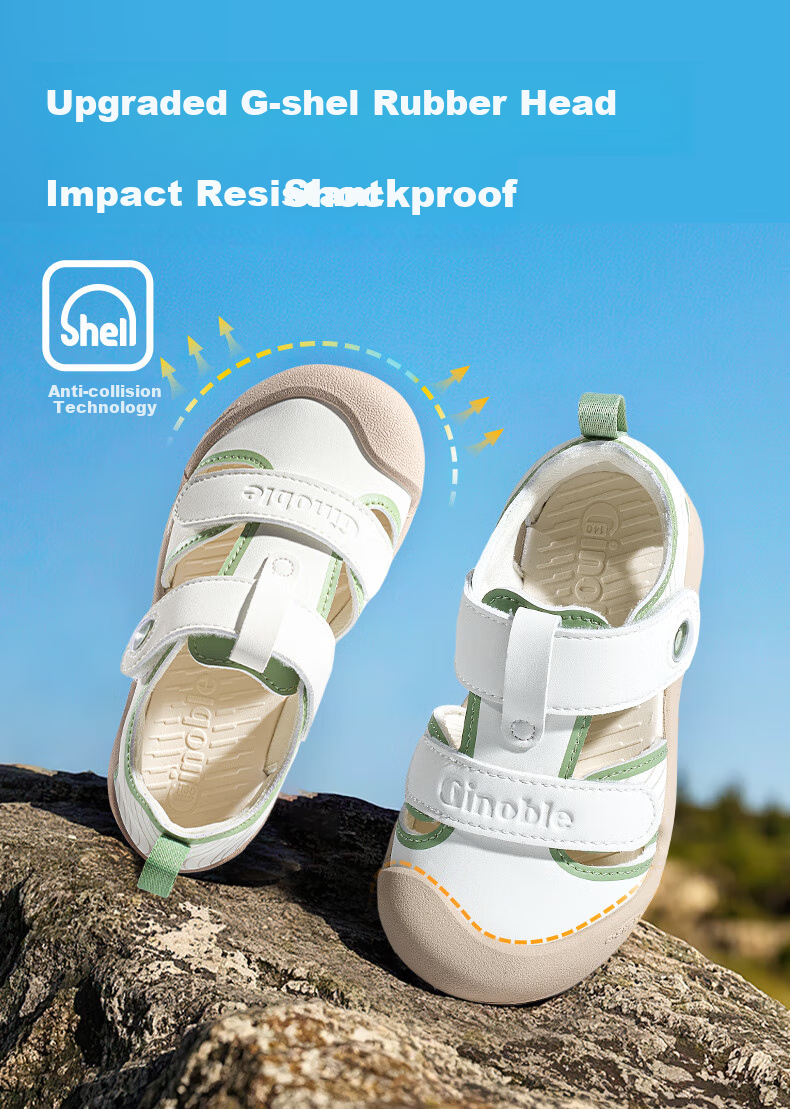 Ginoble Toddler Shoes, Summer Breathable Baby Sandals, Functional Shoes for Boys And Girls, GW1757 Cotton White/mint Gree 1