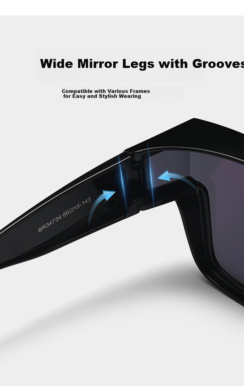 CAPONI Night Vision Driving Sunglasses Clip-On Unisex Photochromic Polarized Sunglasses Clip for Day and Night Use with Prescription Glasses 16