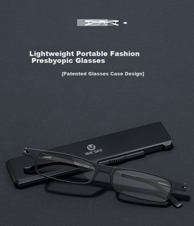 WESEE Reading Glasses for Men, German Imported Portable High-End Brand Genuine Foldable Anti-Blue Light Glasses +125 Degrees 1