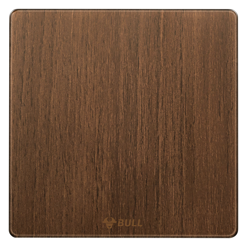 BULL Retro Switch Socket, Acrylic Ultra-Thin Panel, Splash-Proof Box Cover Whiteboard, G70B101 Walnut Color