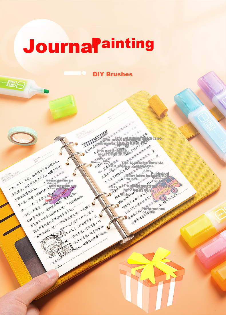 AIHAO [Best-Selling Product] Highlighter Pens, Large Capacity Colorful Marking Pens, Instagram-Style High-Quality Highlighters, Multi-Color Journal Marking Pens, 6 Colors, 6261 7