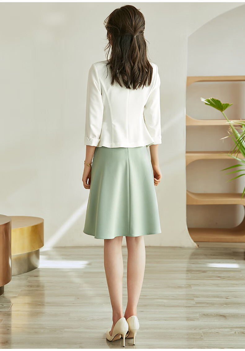 ROEYSHOUSE Women's Professional High-End Spring Suit Slim Fit Short Blazer 09363 White S 9