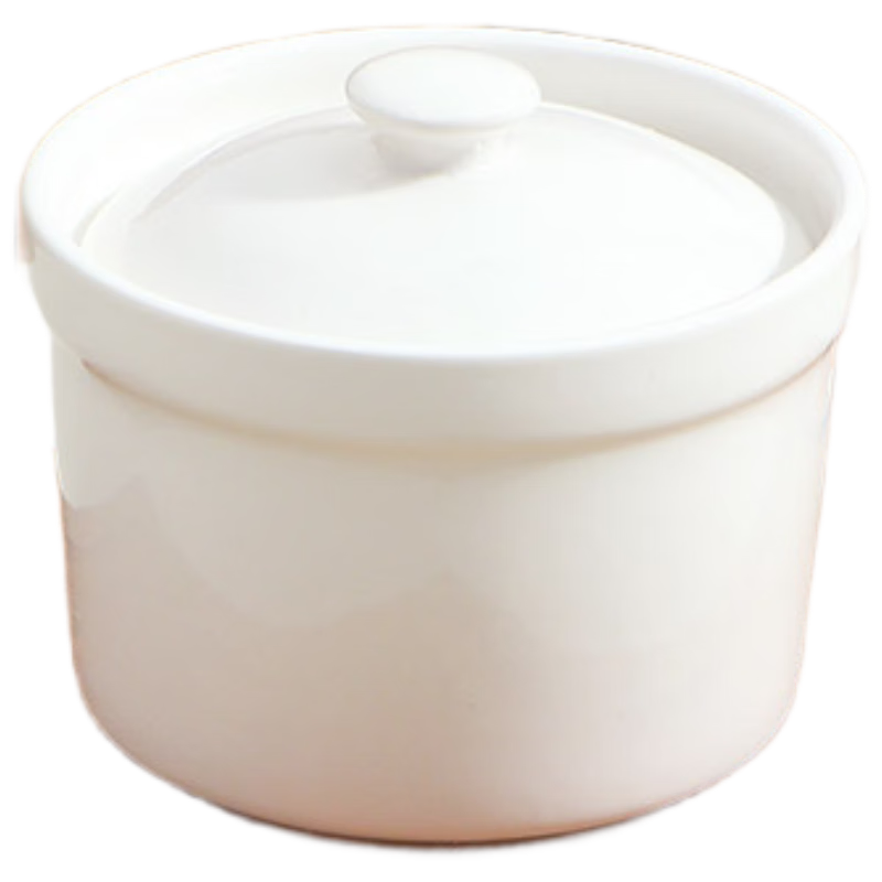 PINYU Ceramic Stew Pot, Soup Bowl, Double Boiler Inner Pot for Steamed Eggs, Porridge, Bird's Nest, with Lid, Steaming Egg Jar, Soup Pot, Stew Pot