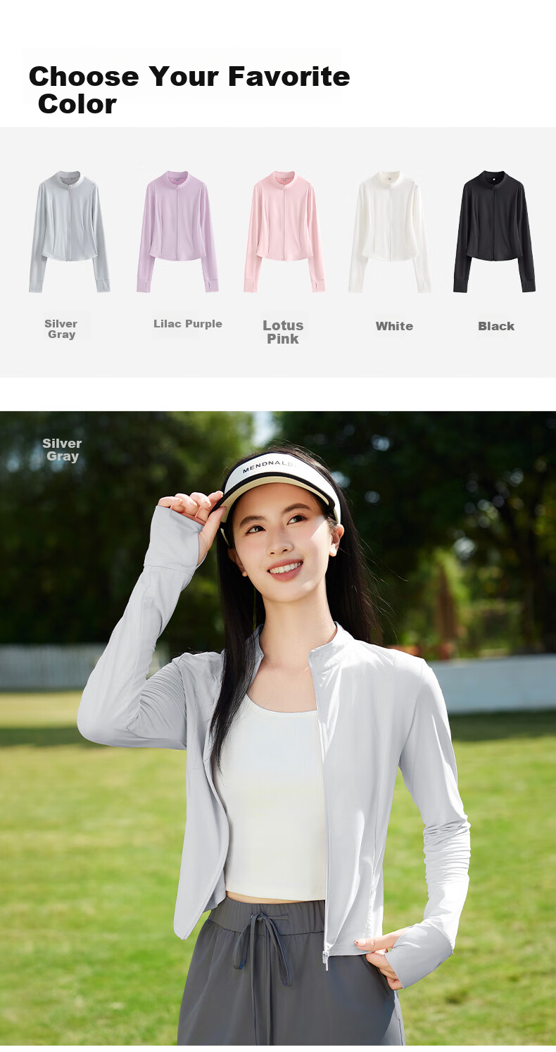Warrior Upf100+ Stand-Collar Slim-Fit Sun Protection Jacket for Women, Summer 2026, Waist-Cinching Slimming Cool Comfortable Outerwear Top 14