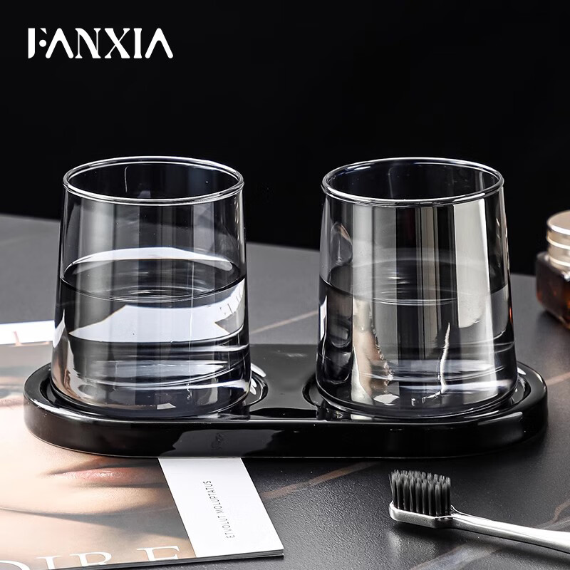 Набор стаканов для полоскания рта Fanxia, 3 шт. с подносом, для отеля и дома, парные стаканы для зубной щетки, стакан для полоскания рта
