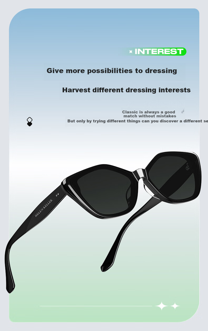 HELEN KELLER Cat Eye Sunglasses for Women, Trendy Butterfly-Shaped Sunglasses, UV Protection for Men's H2705N01 4