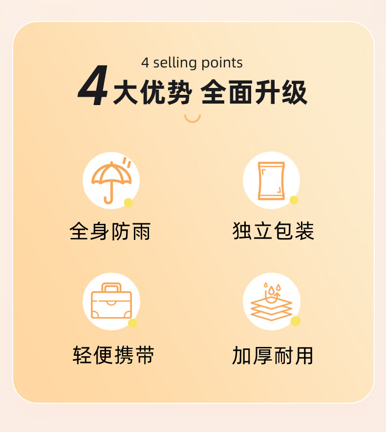 Deli Disposable Thickened Portable Card Raincoat with Hood for Electric Motorcycle Rainproof Hiking 5-Pack 2