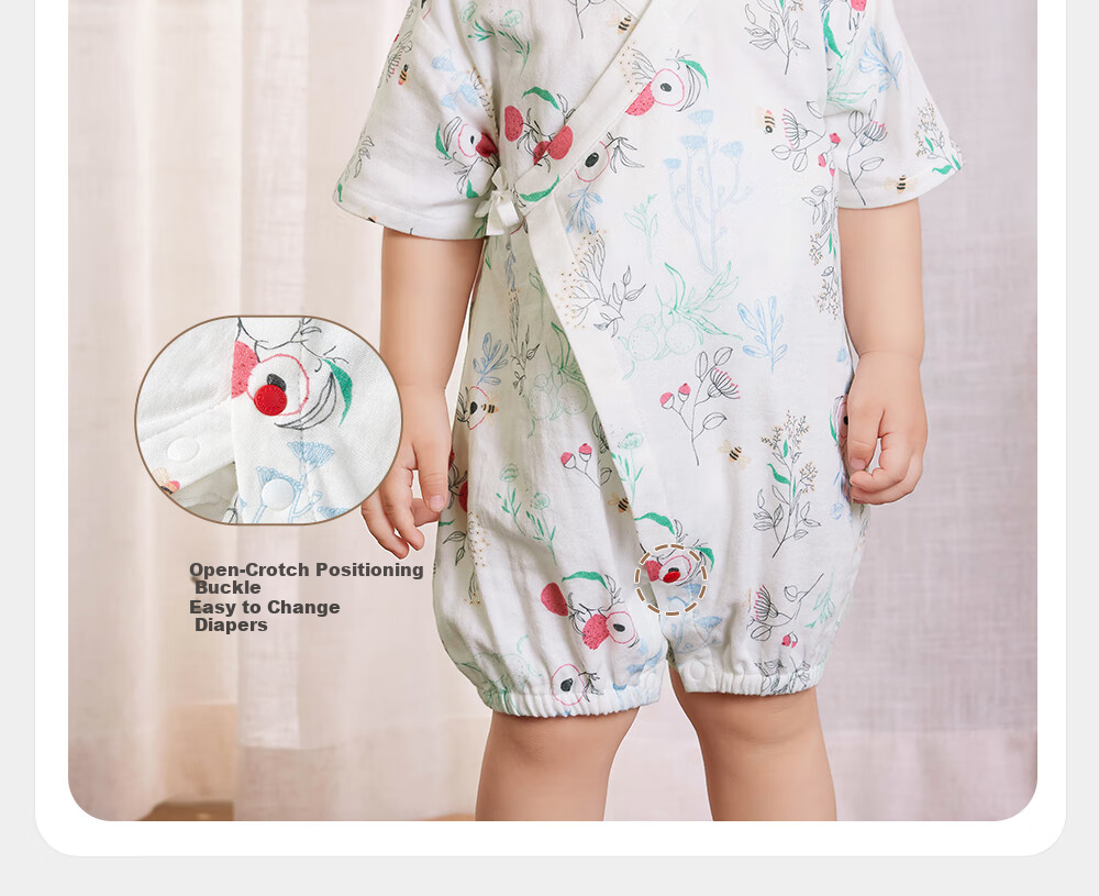 YEEHOO Baby Clothes Summer Bamboo Fiber Breathable Short-Sleeve Romper Bodysuit for Boys And Girls 13