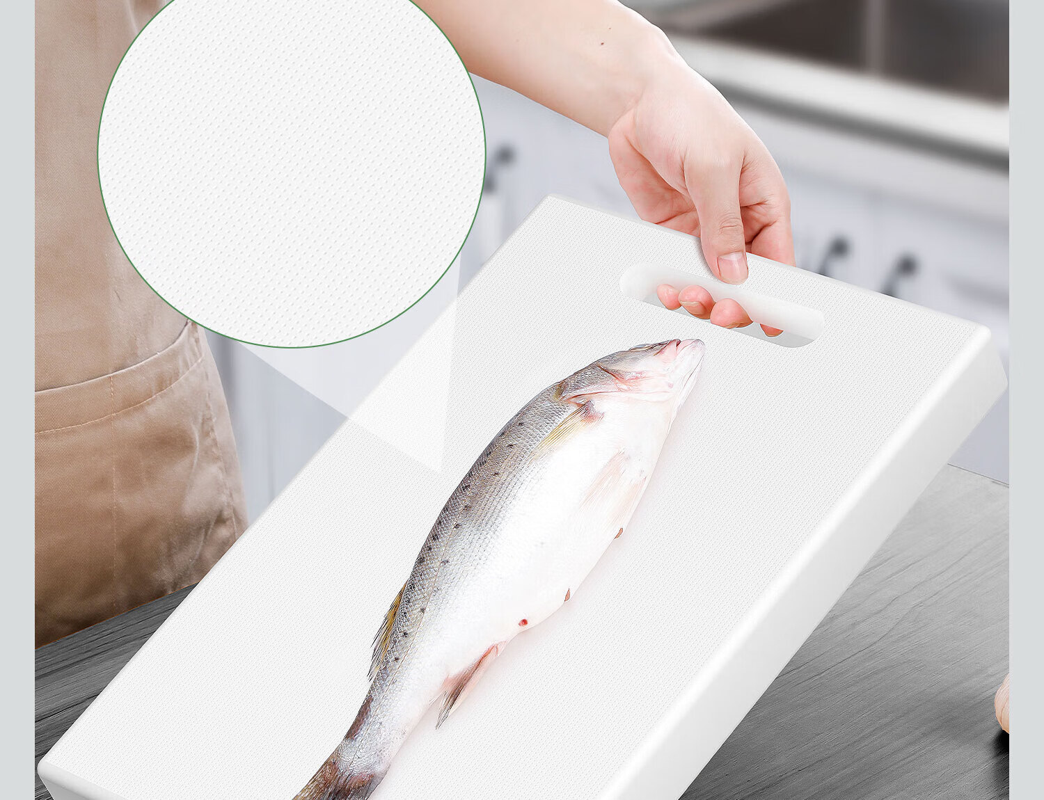 Momi Premium PE Plastic Cutting Board Round Anti-Mold Thickened Chopping Board for Meat and Cooked Food Household Use 19