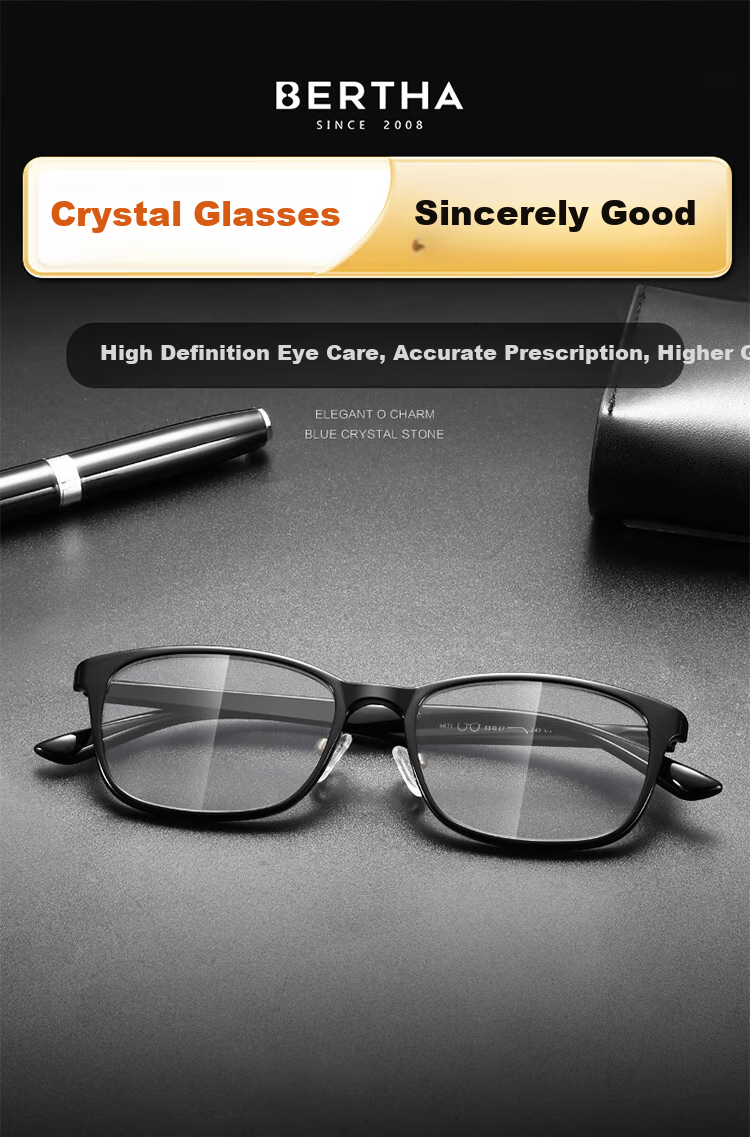 Bertha Natural Crystal Reading Glasses for Men And Women, High-Definition Premium Brand Authentic Middle-Aged And Elderly Donghai Crystal Stone Glasses 1