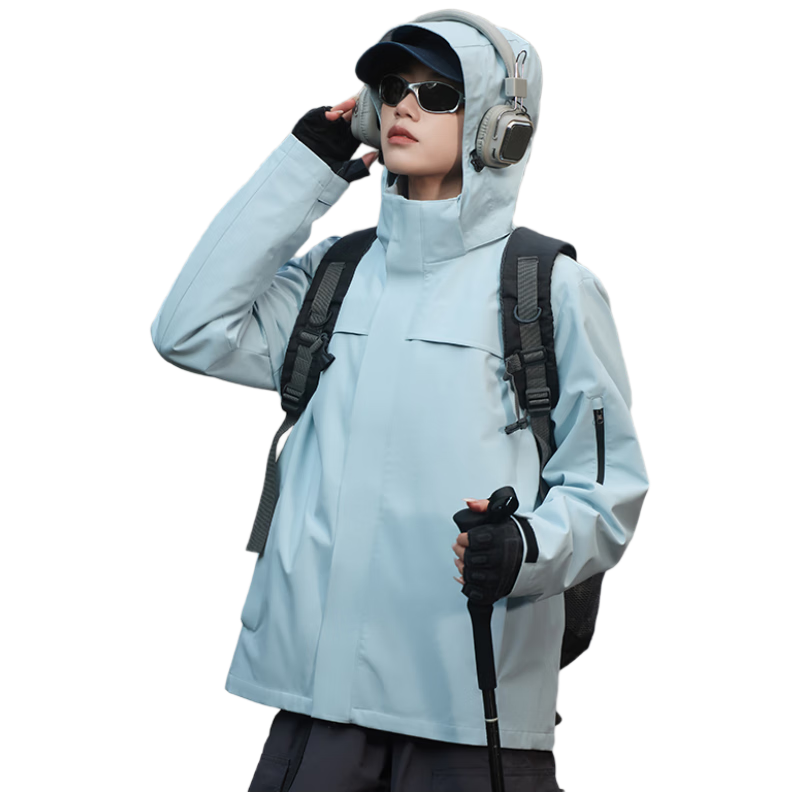 JEEP SPIRIT Unisex Outdoor 3-in-1 Jacket Windbreaker Glacier Blue M