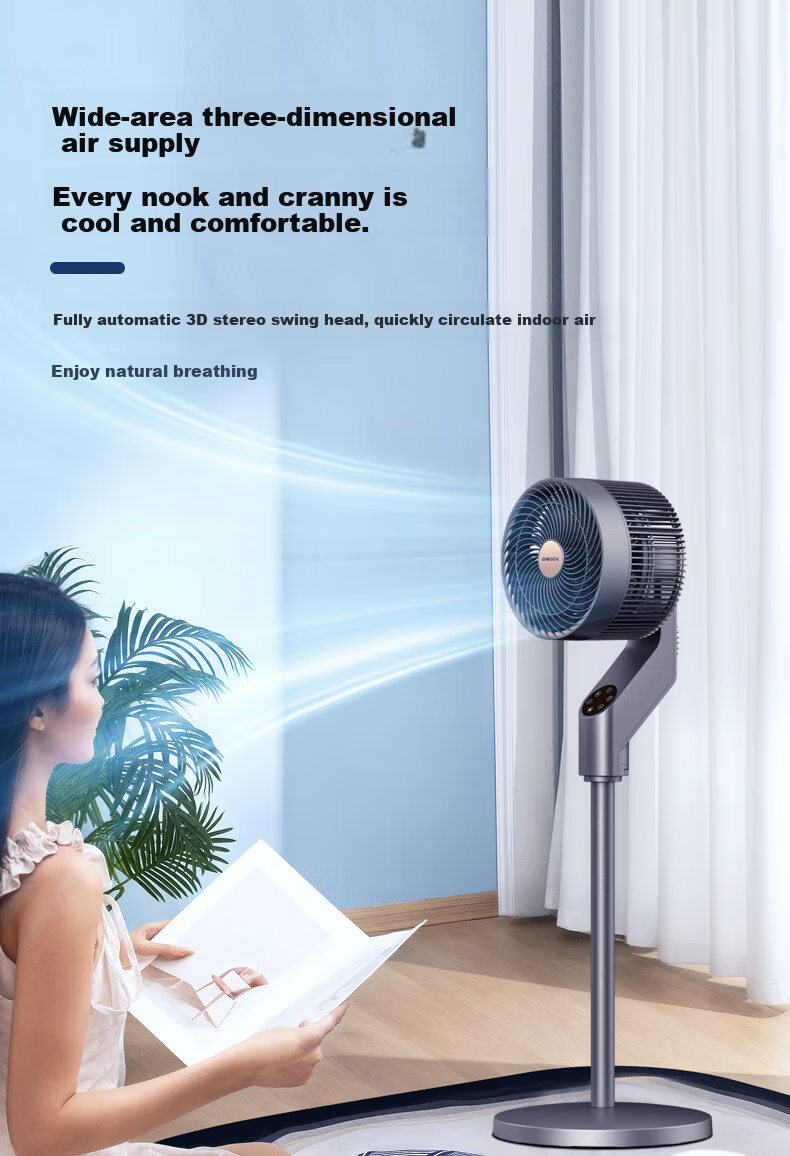 BOSEN Remote Control 8-Direction Oscillating Air Circulator Fan, High Airflow Electric Fan, Home Floor Fan, Upgraded Heightened 6-Speed AC Fixed Frequency Quiet Gentle Wind Aromatherapy Mosquito Repellent XHS-1907S 2