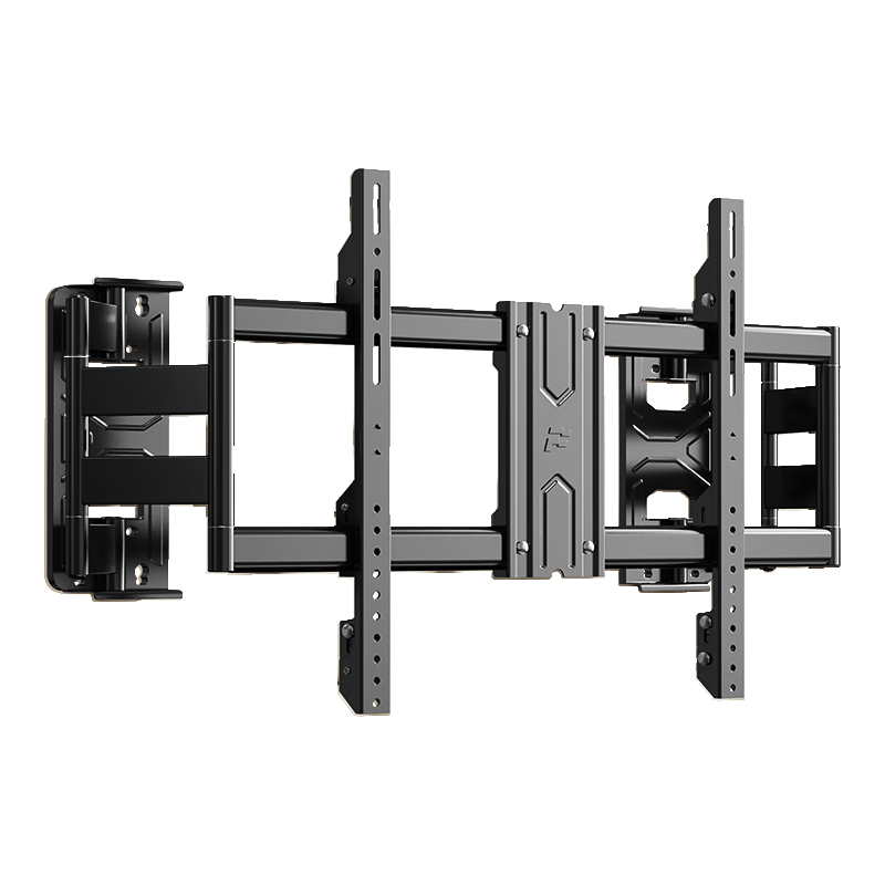Junao Embedded Dual-Arm Telescopic TV Wall Mount Bracket, Extendable and Rotatable, Compatible with 75-110 Inch TVs, Universal for Xiaomi, Hisense, Skyworth, TCL