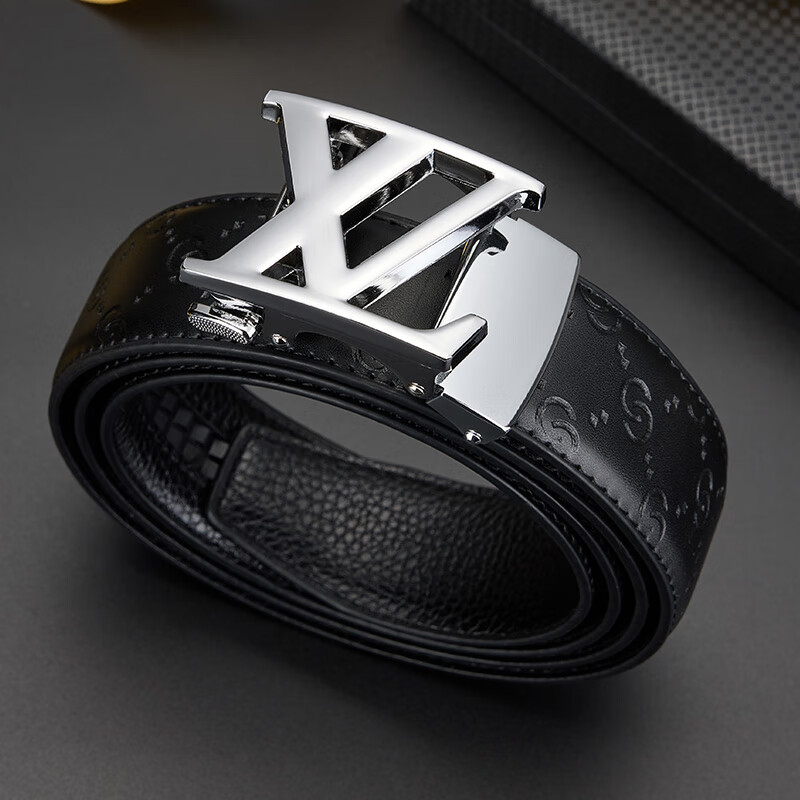 TUCANO Men's Genuine Leather Belt, Trendy Korean Fashion Automatic Buckle Waistband, Birthday Gift Box Set for Boyfriend Or Husband