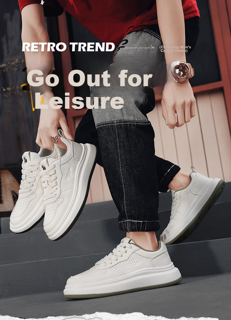 U.S. POLO ASSN. Men's Shoes, Spring And Summer New Style Breathable White Sneakers, Outdoor Casual Shoes for Men, Soft-Soled Lightweight Skateboard Shoes for Me 1