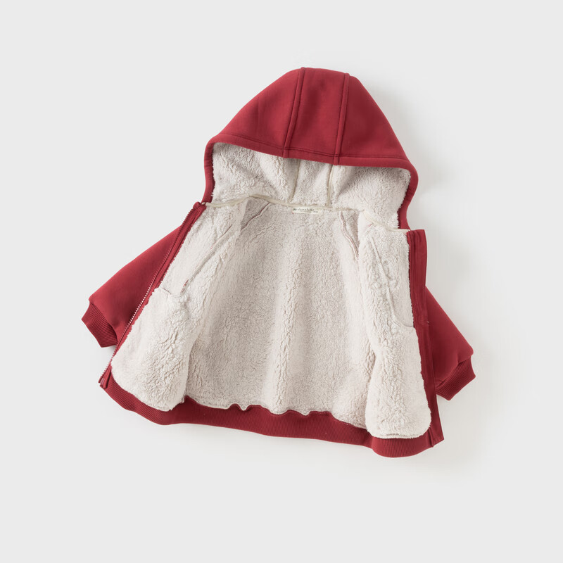 DAVE & BELLA Kids Autumn Jacket Fleece Lined Casual Hoodie for Boys and Girls Baby Hooded Clothing