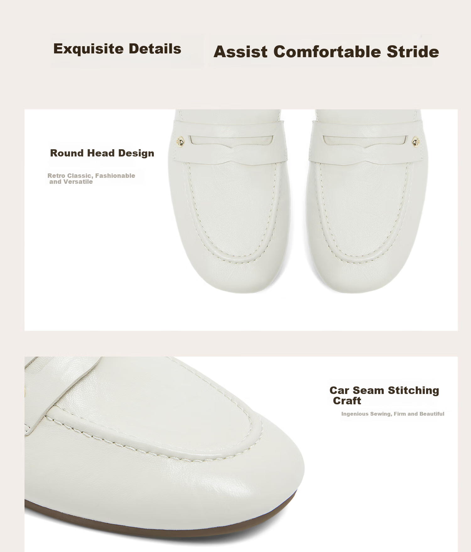 COMELY Low-Heel Loafers for Women, Spring And Summer New Style, Sheepskin Retro Flat Genuine Leather Shoes, Commuter Flats, British Black, Size 38 8